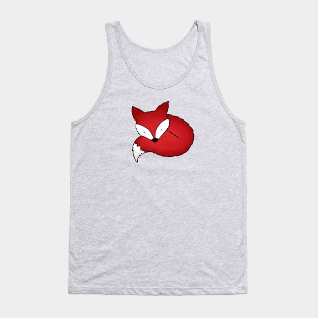 Sleepy Little Fox Tank Top by staceyromanart